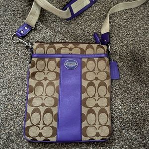 Purple accent crossbody Coach purse